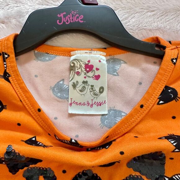 Jenna and Jessie Girls reversible Sequin Boo Cat LS Shirt Size 8 - Picture 4 of 6